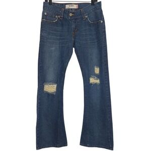 Levi's 504 Y2K Low Rise Slouch Flare Jeans Distressed Medium Wash Size 9M EUC